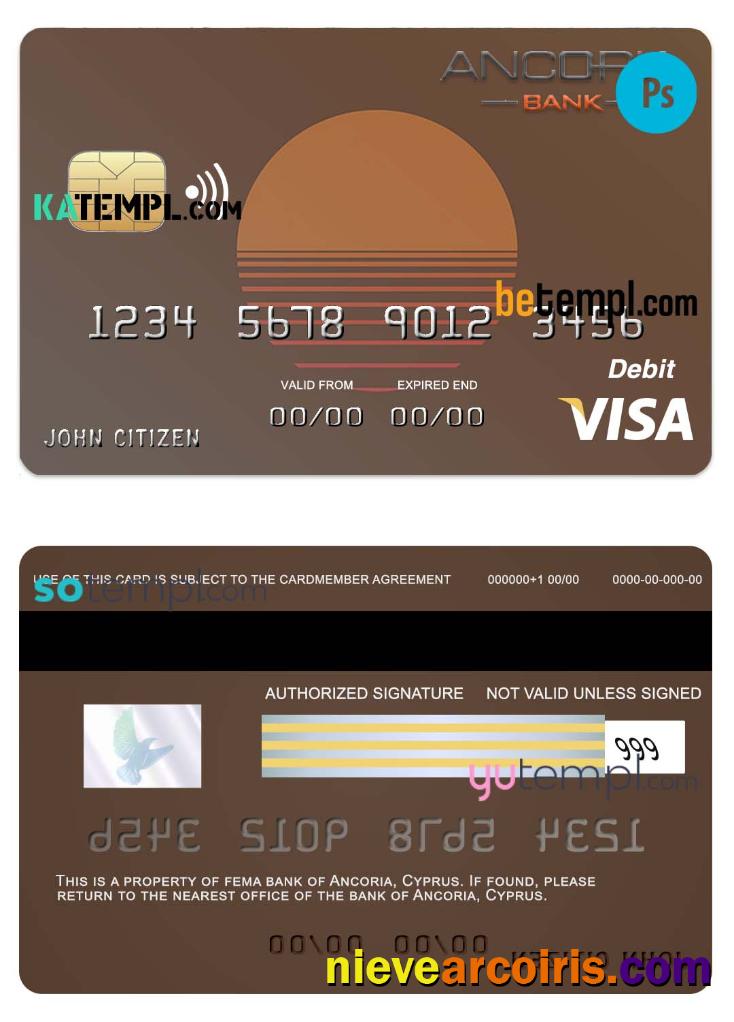 Cyprus Ancoria bank visa credit card